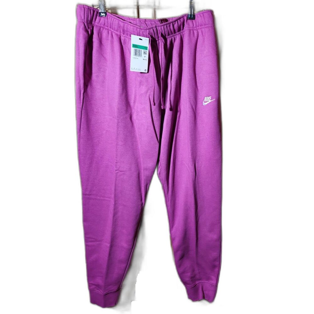 Nike Fleece Jogger Pants – Women’s XL, Hot Fuchsia, Mid-Rise, NWT